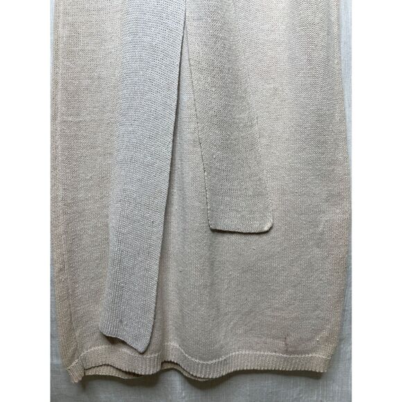 Vintage Nancy Johnson Knits Size Small Cream Sweater Dress Battenburg Lace Trim - Picture 7 of 11